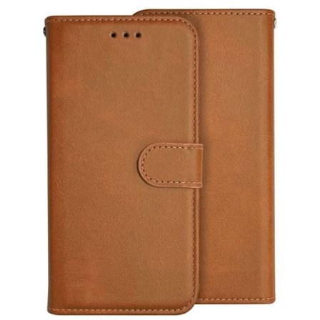 Fodral med flik - Xiaomi - Redmi 12C - Syntetiskt läder i kamelfärg - Magnetisk stängning - Inbyggt stativ