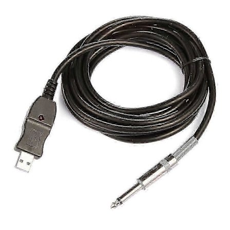 Gitar til PC USB-opptakskabel Adapter Konverter Tilkoblingsgrensesnitt 6,5 mm