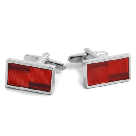 Czerwone lśniące spinki do mankietów dla mężczyzn