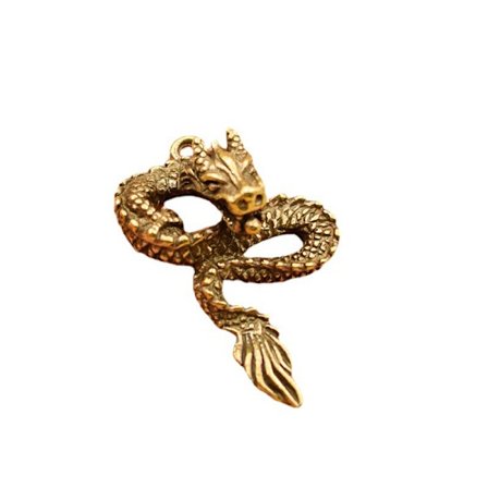 Beast Dragon Staty Bronsfigurer Ornament Antik koppar M