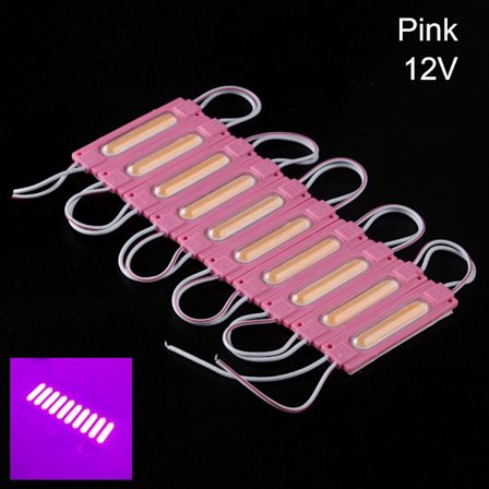 10STK LED Modul COB Lys PINK 12V PINK 12V