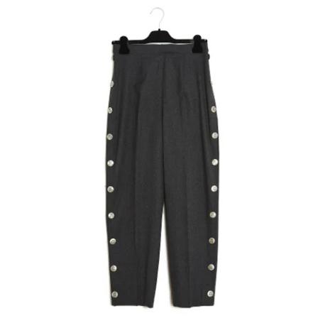 Hermès Vintage Pre-owned Wool bottoms Grå, Dame Vintage Bukser