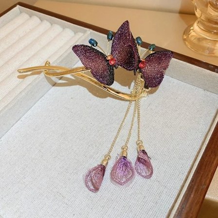 Perhosreunus Hiusklipsi Hiusneula PURPLE