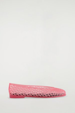 COS Women's Cut Out Jelly Ballet Flats in Blue