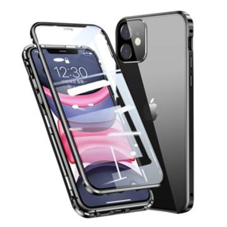iPhone 11 Magnetisk Skal med Härdat Glas - Svart