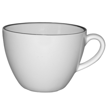 Kaffekopp Blocho Bistro Vit med svart rand 20cl