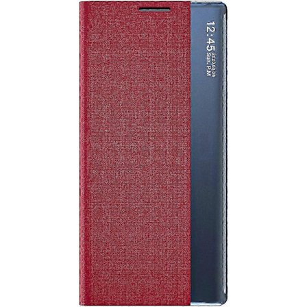 Samsung Galaxy S20 FE Premium Lær Smart View Flip Cover - Stilig Speilvindu, Slitesterkt Telefondeksel