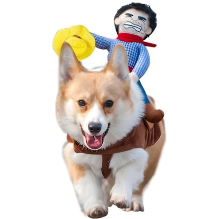 Hunde Halloween Kostume Sjov Hunde Cowboy Ridekostume Kæledyrskostume Katte Dragt Cowboy Rytter Stil til Små Medium Store Hunde (Cowboy, Medium)