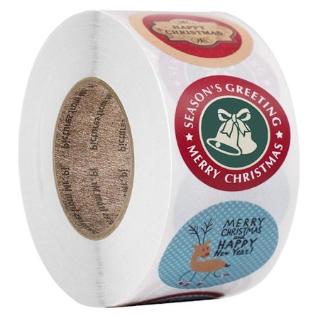 500 stk. Elgklokkeslikpose-forseglingsetiket