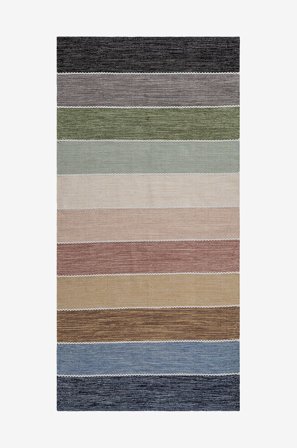 KM Home - Bomuldstæppe Nyhamn - Flerfarvet - Bomulds- & kludetæpper - 75X220 - Fra Homeroom