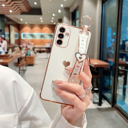 Samsung Galaxy A13 4G Telefon Cover med Håndledsrem (Hvid)