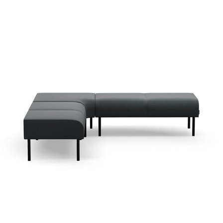 Corner bench VARIETY, inward curve, fabric Pod CS, anthracite