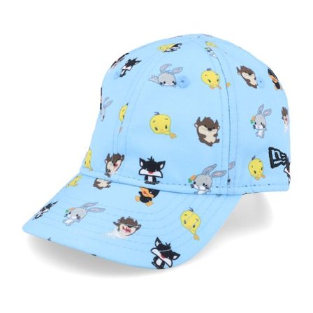 New Era - Blå unconstructed Keps - Kids Infant Looney Tunes All Over Print 9FORTY Looney Tunes Sky Adjustable @ Hatstore