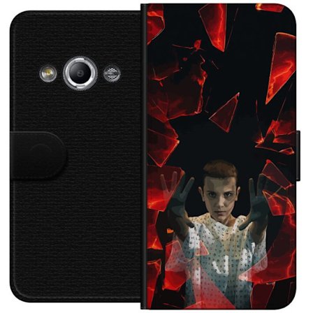 Kompatibel Tegnebogsetui til Samsung Galaxy Xcover 3 Overnaturlig pige med telekinetiske evner og svævende røde glasstykker i en dramatisk scene