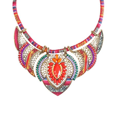 Vintage Dam Halsband med Strass Smycken Tribal Smycken Present