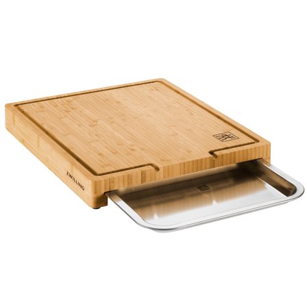 Zwilling BBQ+ skærebræt med bakke 39x30 cm, bambus/rustfrit stål - Brun | KitchenOne