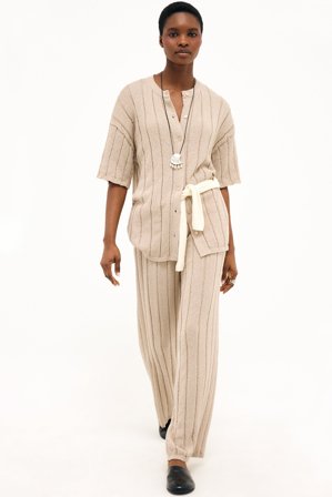 NA-KD Strickhose - Strickhosen - Beige - S