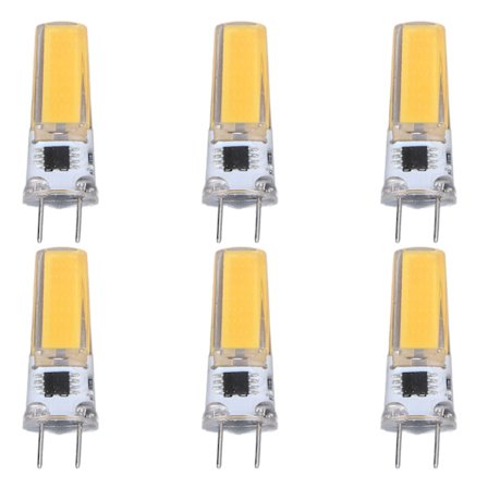 6 stk G8 LED-pære 5W dimbar 2508 COB energisparende enkel installasjon 360 grader 50000 timer stabil 5W pærer 100-120V varm hvit