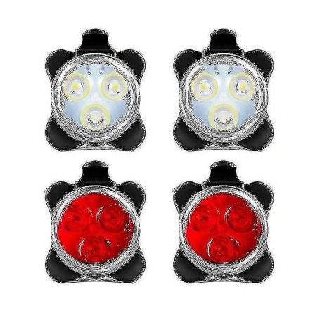 4-pak USB Genopladeligt Cykellygte Sæt For og Bag LED Cykel L...[HsSs]
