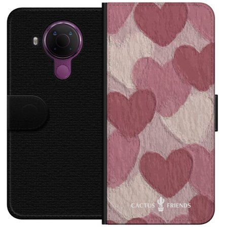 Yhteensopiva Lompakkokotelo Nokia Nokia 5.4 Cactus and Friends - Blush Paper Hearts