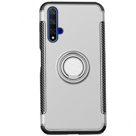 Elegant cover med ringholder - Huawei Nova 5T Silver