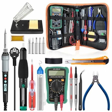 Sähköinen juotoskolvi sarja digitaalisella näytöllä 90W 18 osaa Säädettävä lämpötila 100¡æ - 480¡æ Multimetrillä