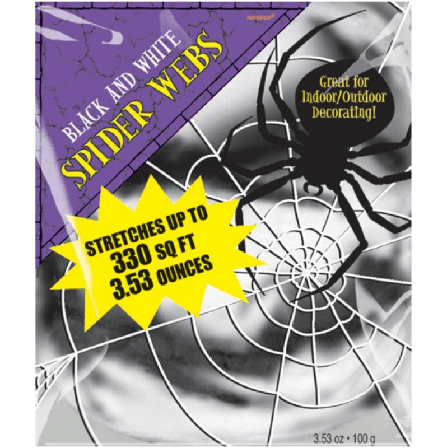 Spindelnät svart & vit - Halloween Dekoration - Kalaslagret.se