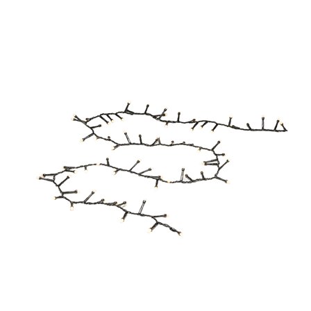 Konstsmide 3869-130 Lysslynge clusterfrostet, varm hvit, svart kabel 17,58 m, Belysning