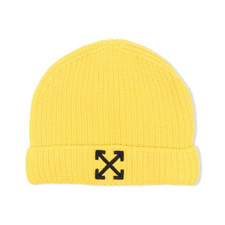 Off White, Beanie Geel, Heren, Maat:ONE Size