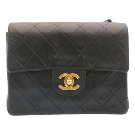 Chanel Vintage, Pre-owned Leather Flap Bag Zwart, Dames, Maat:ONE Size,leer