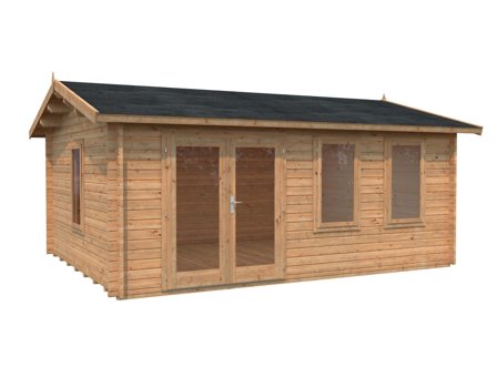 Palmako Iris Stuga 19,9 m²/inv. 19,1 m², brun impregnerad, Stugor & förråd