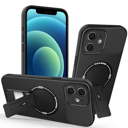 iPhone 12 Case with Stand - Black