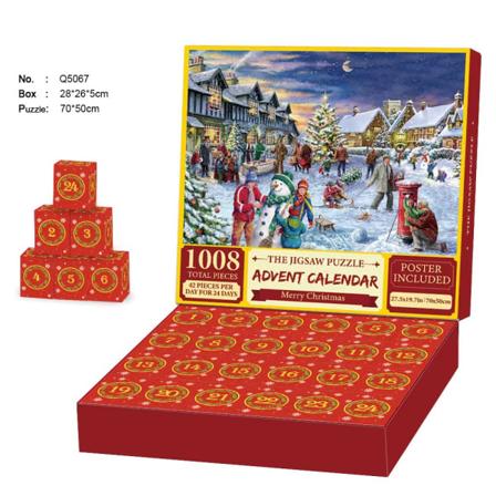 Julepuslespill, 1008 biter julekalender, puslespill, 24 dagers juleferiepuslespill F