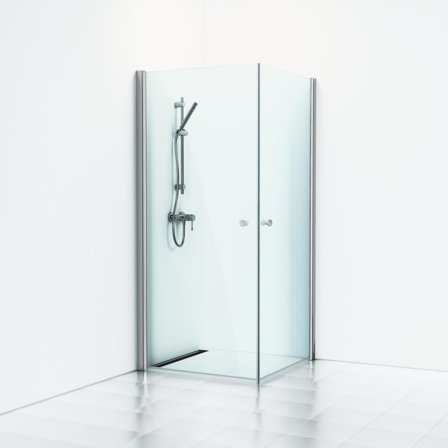 Svedbergs Skoga Duschhörna rak, aluminium/klarglas 70x90x198 cm, Badrum