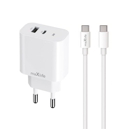USB-Laddare PD QC 30W med USB och USB-C + USB-C-Kabel 60W