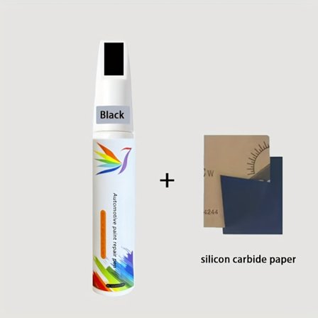 Bil Touch-Up Pen Ridse Reparationssæt, Ridse Anti-Rust Maling, Universal Perlehvid Sort Rød Grå med Vand Sandpapir