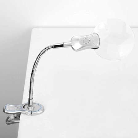 6X LED-förstoringslampa klämma bord bänk skruvstäd bord klämma förstoringsglas handarbete skrivbordsklämma flexibel förstoringsglas