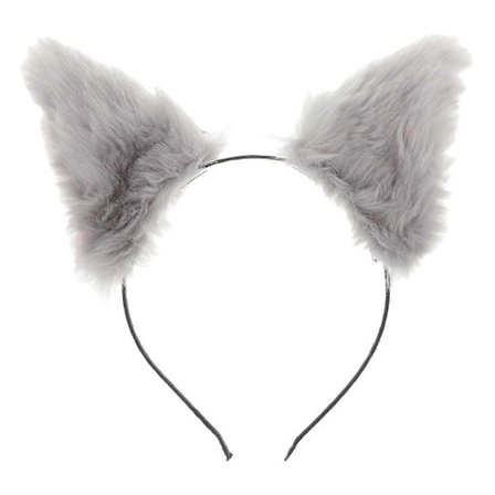 Katteører Kvinder Furry Hårbøjle Hårtilbehør til Kostumefester Karneval Grå 1 pakke [DB]