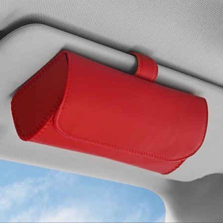 CDQ Solglasögonhållare för bil Solskydd Biltillbehör Röd