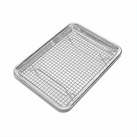 Bageplade i rustfrit stål med kølerist sæt, rustfri pande med ekstra tyk kant til madlavning og bagning, Ramadan forsyninger