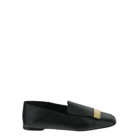 Sergio Rossi, SR1 Flat Shoes Czarny, Kobieta, Rozmiar: 37 1/2 EU