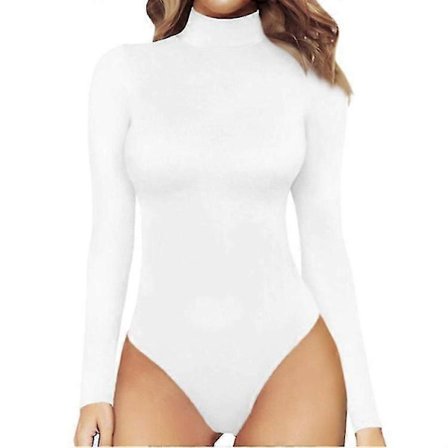 Dame Mock Turtle Neck Langærmet Toppe Bodysuit Jumpsuit