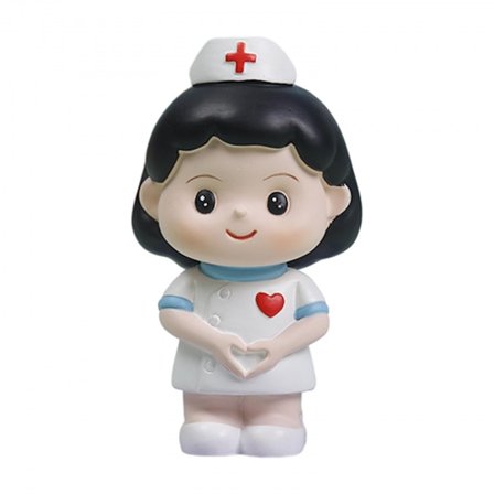 Omsorgsfuld sygeplejerske statue harpiks skulptur sygeplejersker dag gave engel i hvid