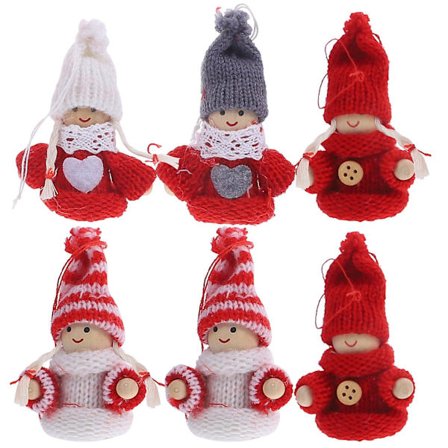 6 kpl Joulukuusen Ripustuskoristeita Joulukuusi Ripustus Enkeli Koriste Joulukuusi Neulonta Enkeli