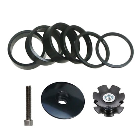 Headset Spacer med Styrstamlock, Headset Stjärnmutter Svart Färg