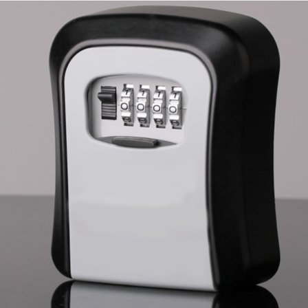 Nyckelbox, väggmontering, metall (grå)