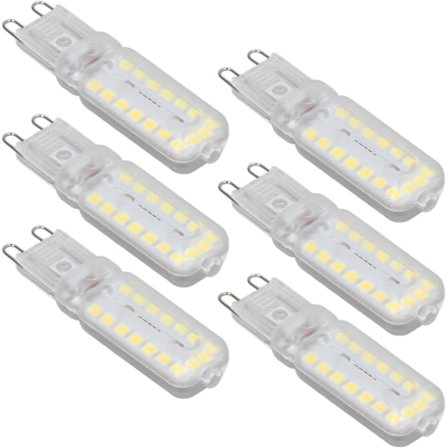 G9 LED-lampa för ljuskronor, dimbar 7W halogenekvivalent transparent PC-material energisparlampa för inomhusdekor