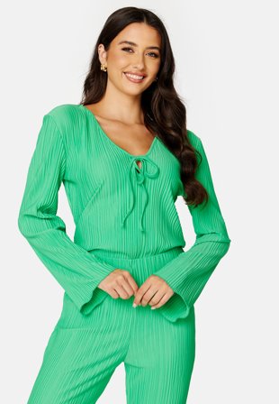 BUBBLEROOM Randy pleated top Light green Klær