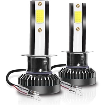 Bilstrålkastare 2 st COB H1 32000Lm 800W Bilstrålkastare Kit LED-lampor Turbo Hi/Lo 6000K