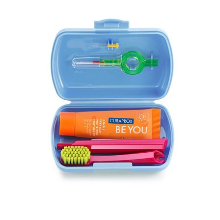 Curaprox Rejsesæt Lyseblå/ Ultra Soft, Tøj & Bolig, Tandbørster, Rejsetandbørster